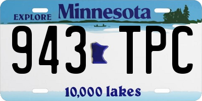 MN license plate 943TPC
