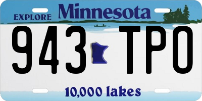 MN license plate 943TPO