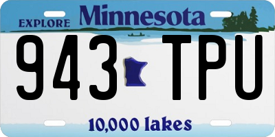 MN license plate 943TPU