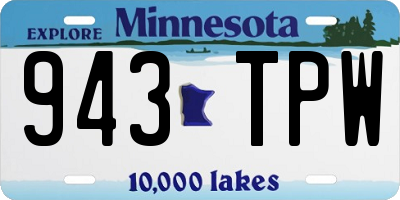 MN license plate 943TPW