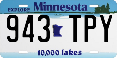 MN license plate 943TPY