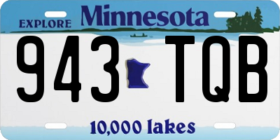 MN license plate 943TQB