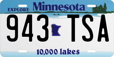 MN license plate 943TSA