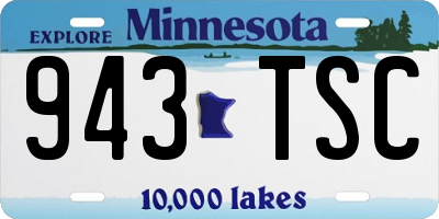 MN license plate 943TSC