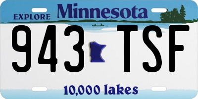 MN license plate 943TSF