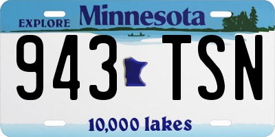MN license plate 943TSN