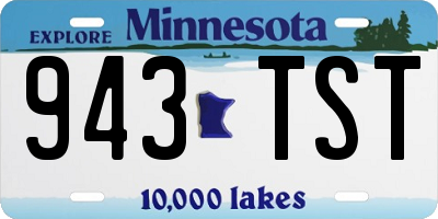 MN license plate 943TST