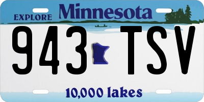 MN license plate 943TSV