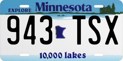 MN license plate 943TSX