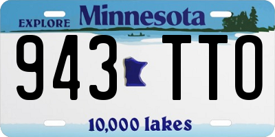 MN license plate 943TTO