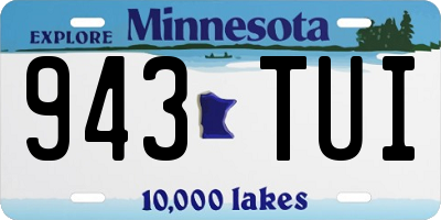 MN license plate 943TUI