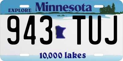 MN license plate 943TUJ