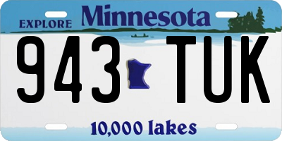 MN license plate 943TUK