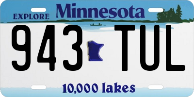 MN license plate 943TUL