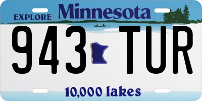 MN license plate 943TUR