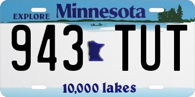 MN license plate 943TUT