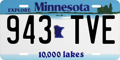 MN license plate 943TVE
