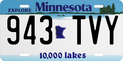 MN license plate 943TVY