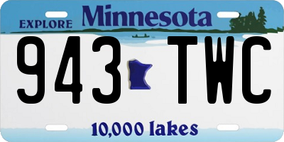 MN license plate 943TWC
