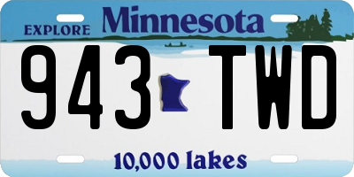 MN license plate 943TWD