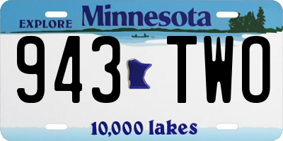 MN license plate 943TWO