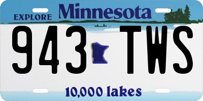 MN license plate 943TWS