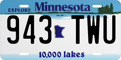MN license plate 943TWU