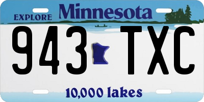 MN license plate 943TXC