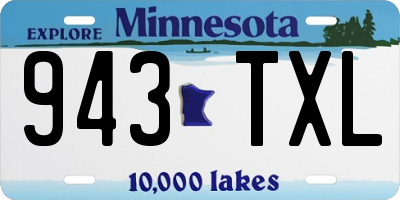 MN license plate 943TXL