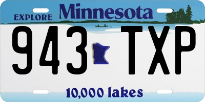 MN license plate 943TXP