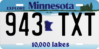 MN license plate 943TXT