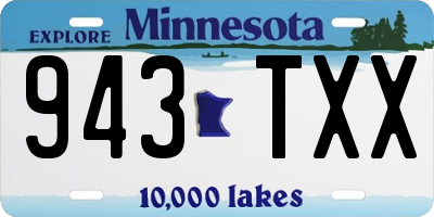 MN license plate 943TXX
