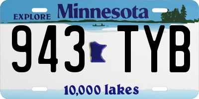 MN license plate 943TYB