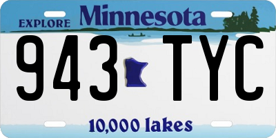 MN license plate 943TYC