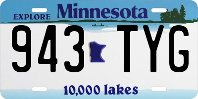MN license plate 943TYG