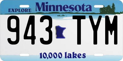 MN license plate 943TYM