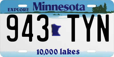 MN license plate 943TYN