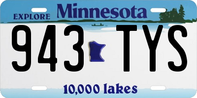 MN license plate 943TYS