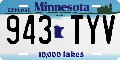 MN license plate 943TYV