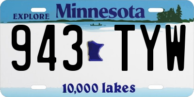 MN license plate 943TYW