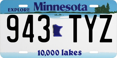 MN license plate 943TYZ