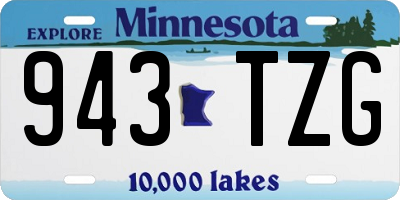 MN license plate 943TZG
