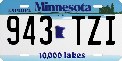MN license plate 943TZI