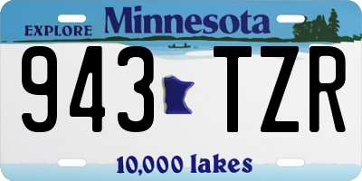 MN license plate 943TZR