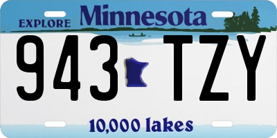 MN license plate 943TZY