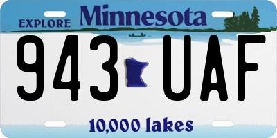 MN license plate 943UAF