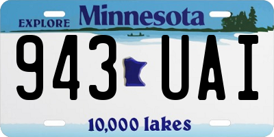 MN license plate 943UAI