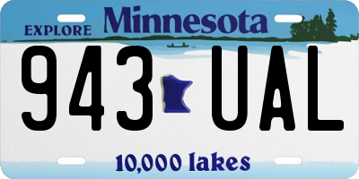 MN license plate 943UAL