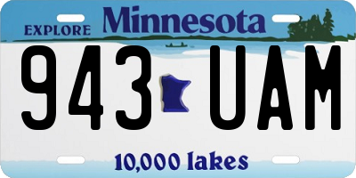 MN license plate 943UAM