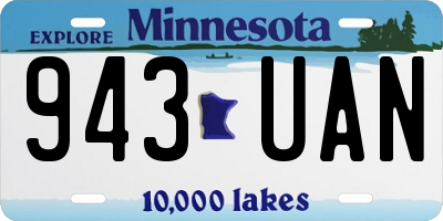 MN license plate 943UAN
